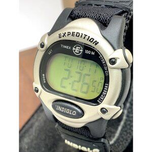 Timex Womens Watch T47852 Expedition Digital Quartz Indiglo Black Nylon 33mm